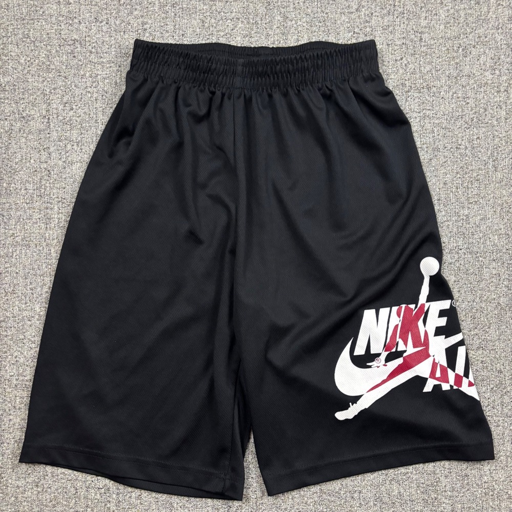 Jordan Shorts Kids XL Black Nike Air Jumpman Mesh Athletic Basketball 10 Inseam